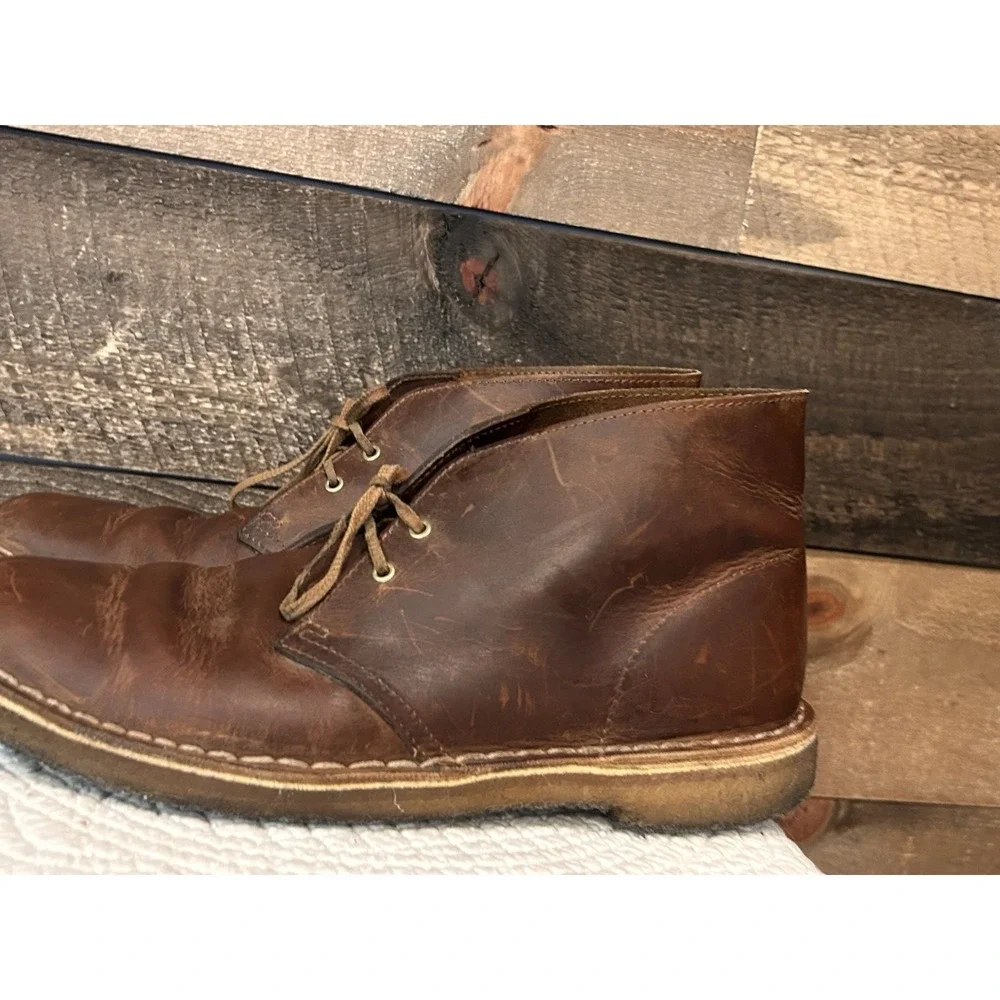 Clarks Men's‎ Originals Desert Boots Leather Brown Chukka Size 10